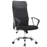 Sedia Direzionale da Ufficio 66x50x112/123 cm Ergonomica in Rete Mesh Certificata EN1335 Nera