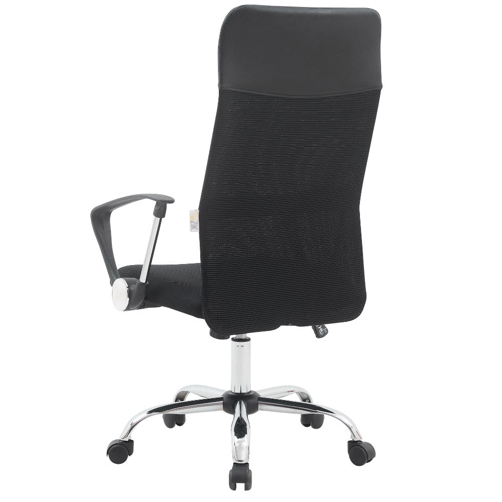 Sedia Direzionale da Ufficio 66x50x112/123 cm Ergonomica in Rete Mesh Certificata EN1335 Nera