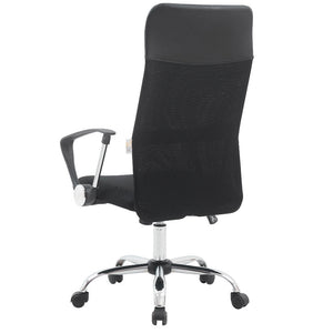 Sedia Direzionale da Ufficio 66x50x112/123 cm Ergonomica in Rete Mesh Certificata EN1335 Nera