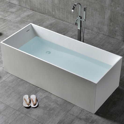 Vasca da bagno free standing ines artificial stone bianco opaco matt *** misure l160x72x55 cm, confezione 1