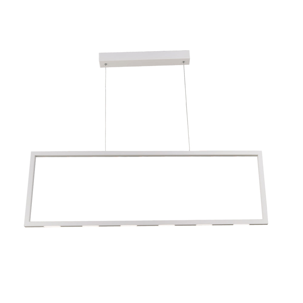 Sospensione Saphir Doppia Emissione Rettangolo Acciaio Bianco Led Integrato 48W