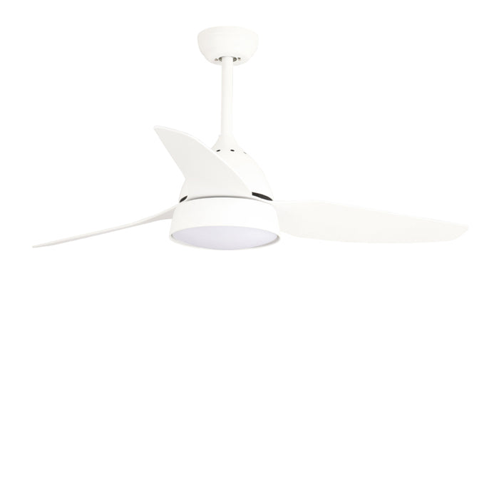 Ventilatore Brisa Acciaio Bianco Led 18 W Telecomando 5 Velocità Estate-Inverno