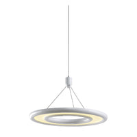 Sospensione Moderna Endurance A Disco Laccato Bianco Led Integrato 18W