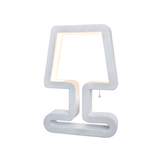 Lumetto Moderno Logo Sagoma Lampada A Led Integrato 12 Watt Alluminio Bianco