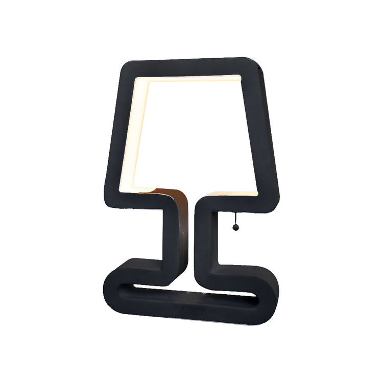 Lumetto Moderno Logo Sagoma Lampada A Led Integrato 12 Watt Alluminio Nero