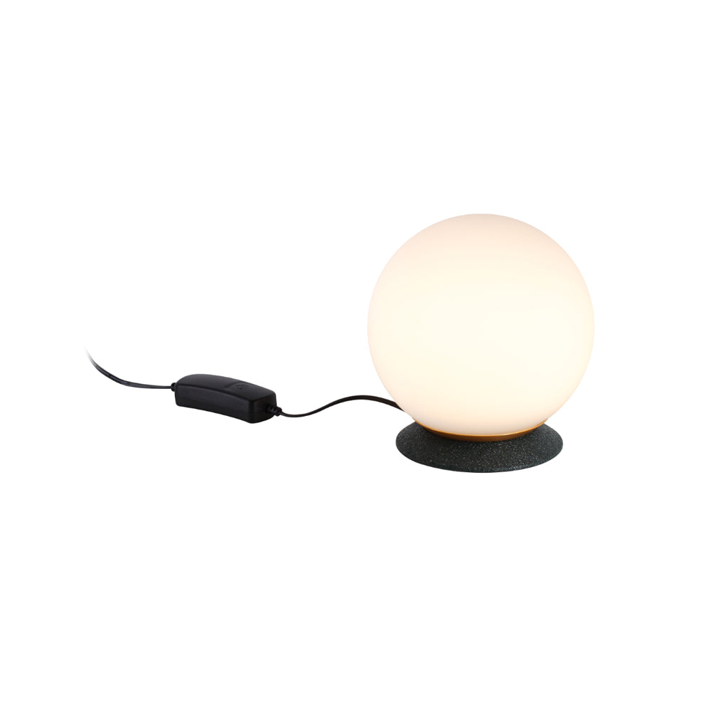 Lampada Da Tavolo Moderna Icon T In Alluminio Nero Rame 1 Sfera Vetro Led 8 Watt