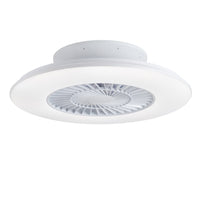 Ventilatore Moderno Coriolis Acciaio Bianco Led 84W Telecomando 3 Velocità