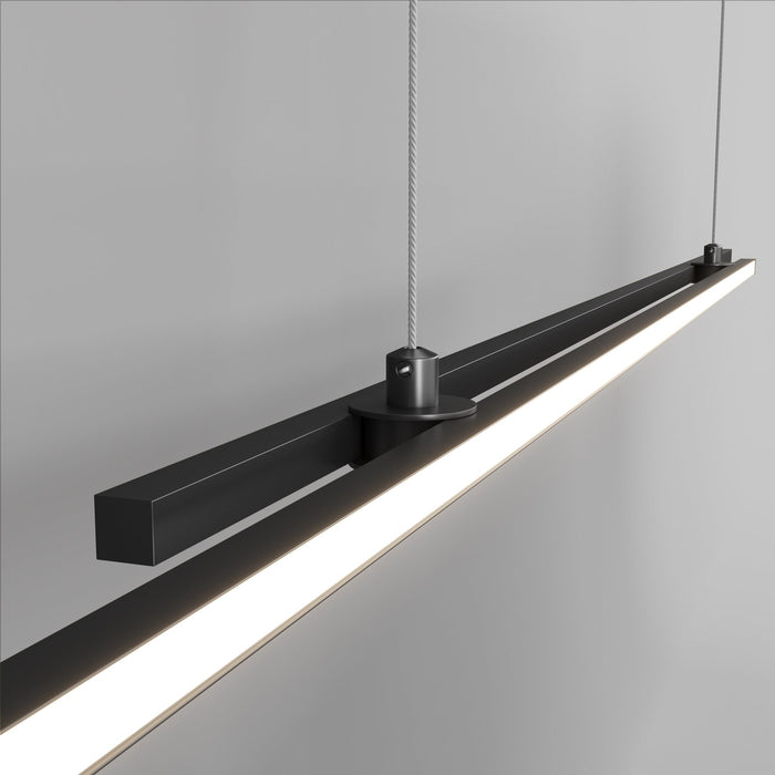 Lampadario A Sospensione Moderno Halo Alluminio Nero 2 Luci Led 48W