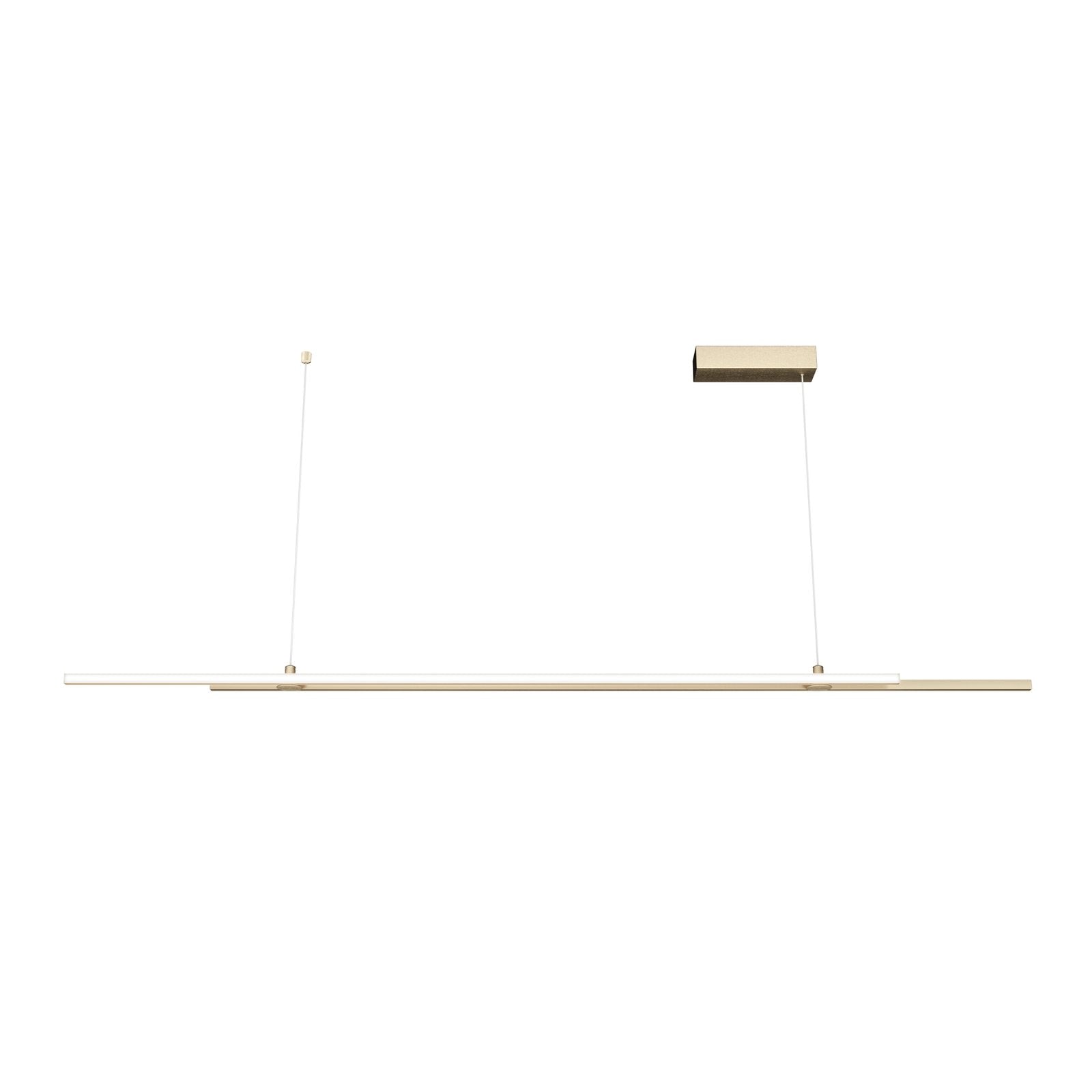 Lampadario A Sospensione Moderno Halo Alluminio Ottone 2 Luci Led 48W