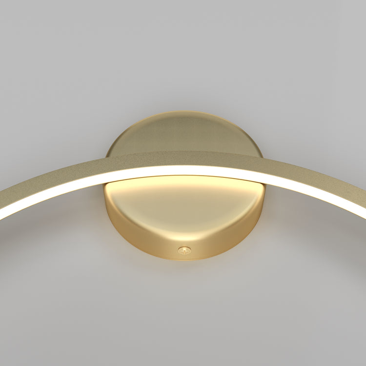 Applique Da Parete Moderno Halo Alluminio Ottone 1 Luce Led 36W