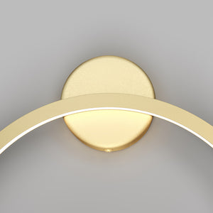 Applique Da Parete Moderno Halo Alluminio Ottone 1 Luce Led 24W