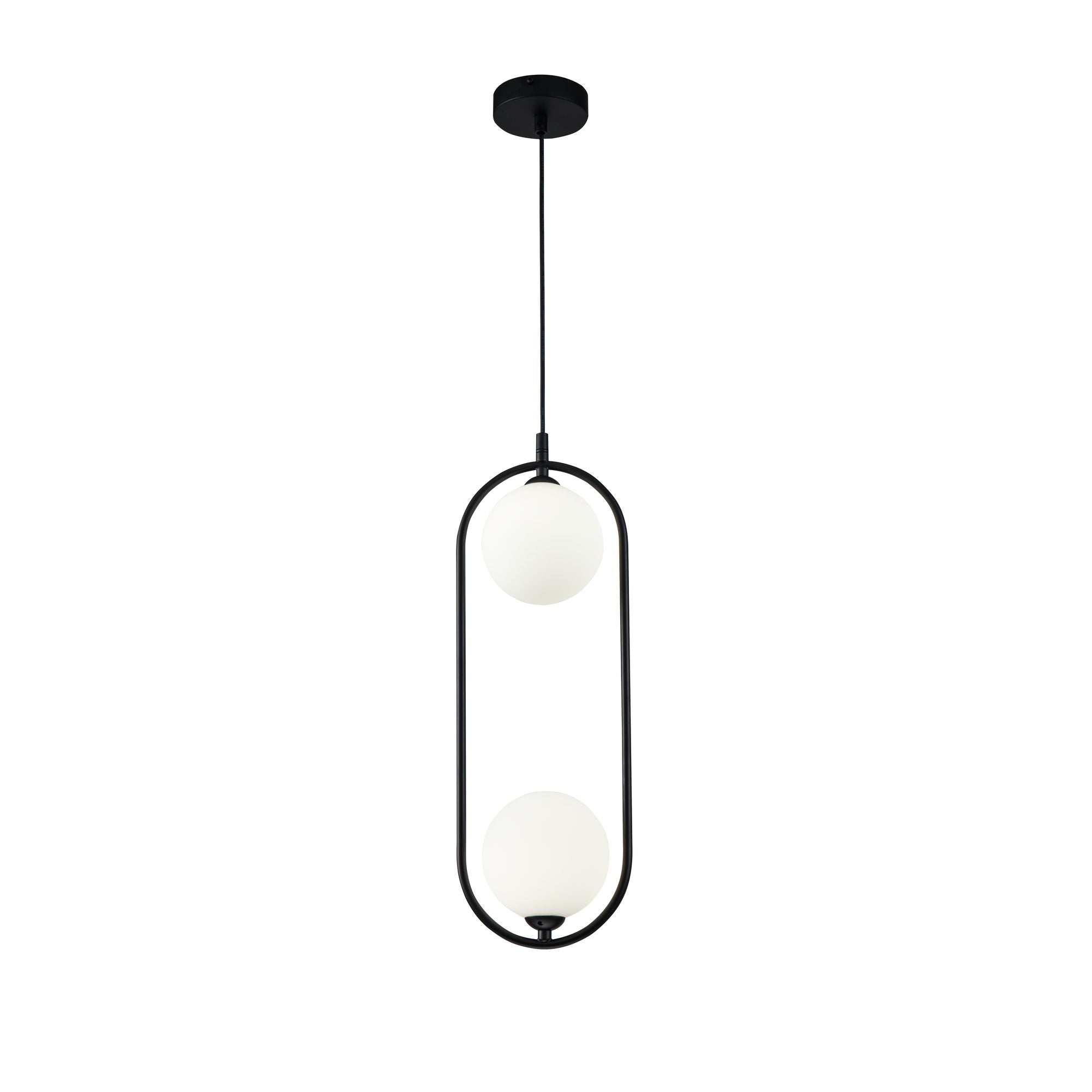 Lampada pendente Modern in Metallo Ring Nero