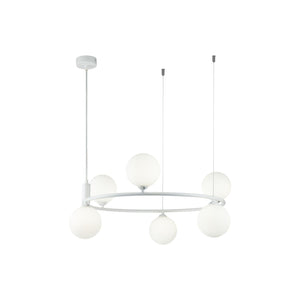 Lampada pendente Modern in Metallo Ring Bianco