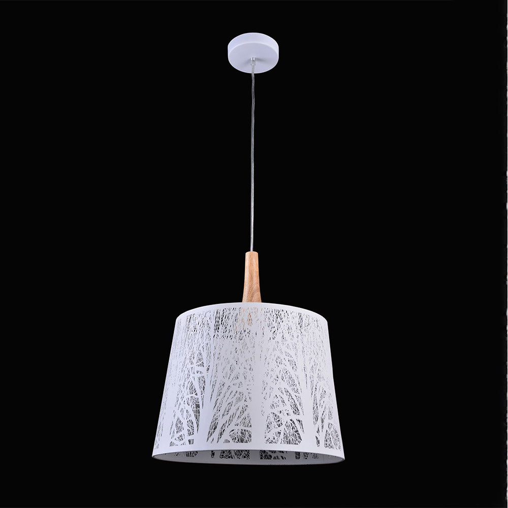 Sospensione Contemporanea Lantern Metallo Bianco 1 Luce Diffusore Metallo Bianco