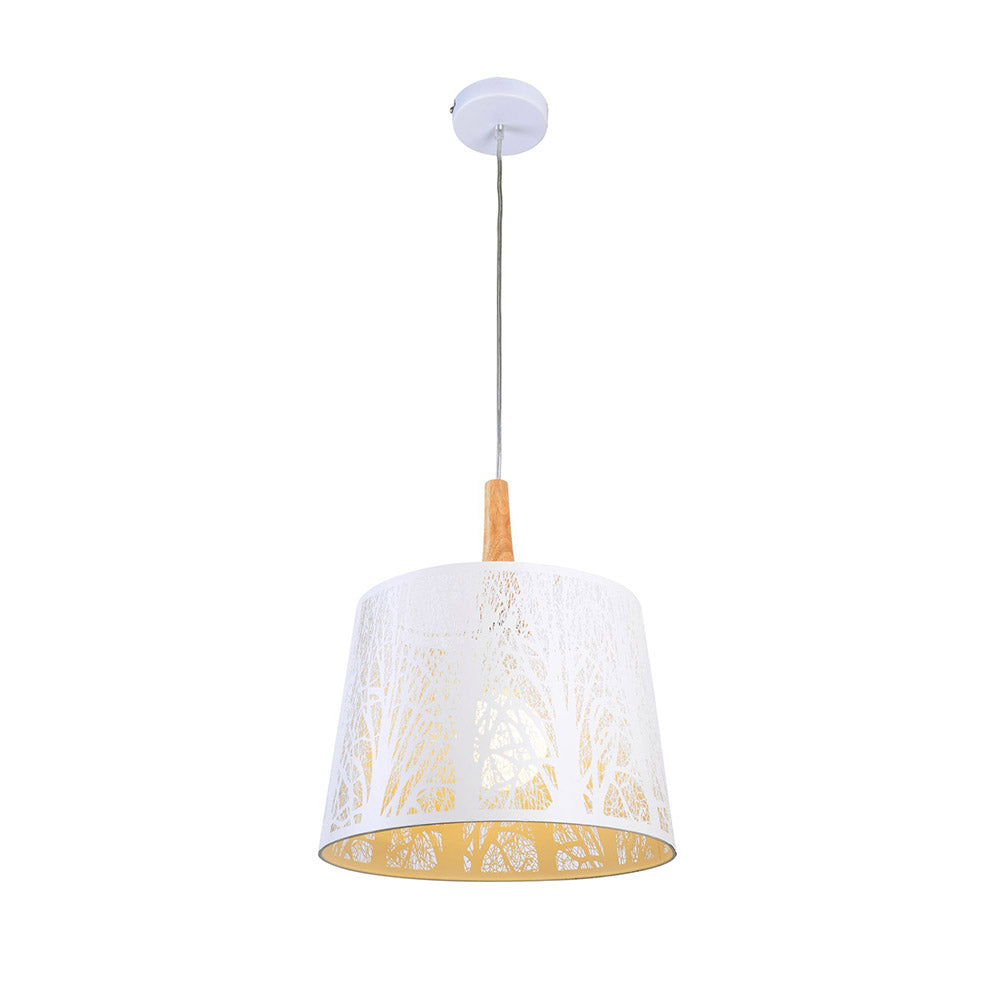 Sospensione Contemporanea Lantern Metallo Bianco 1 Luce Diffusore Metallo Bianco