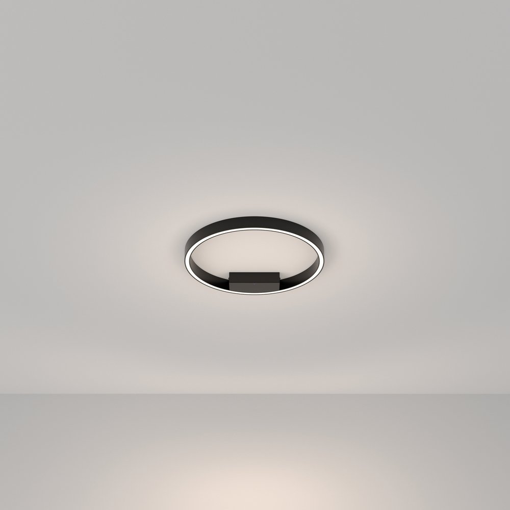 Lampadario A Sospensione Moderno Rim Alluminio Nero 1 Luce Led 25W