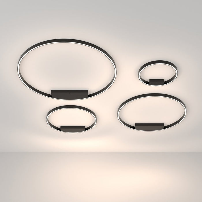 Lampadario A Sospensione Moderno Rim Alluminio Nero 1 Luce Led 25W