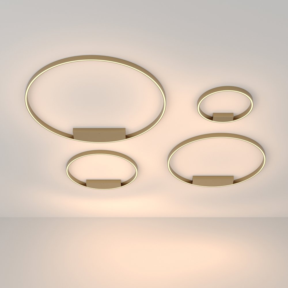 Lampadario A Sospensione Moderno Rim Alluminio Ottone 1 Luce Led 25W