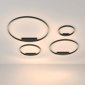 Lampadario A Sospensione Moderno Rim Alluminio Nero 1 Luce Led 37W