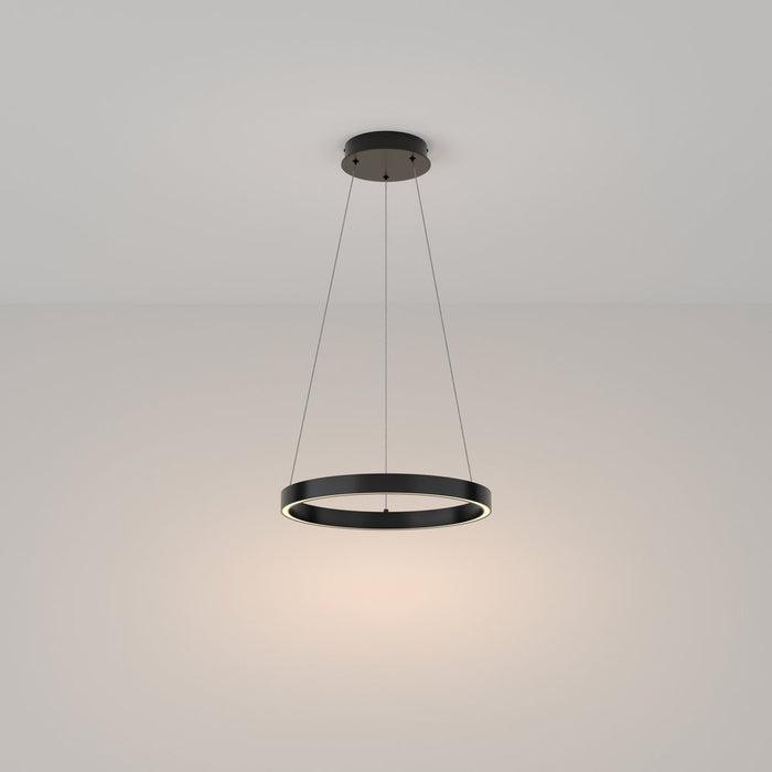 Lampadario A Sospensione Moderno Rim Alluminio Nero Luce Led 25W