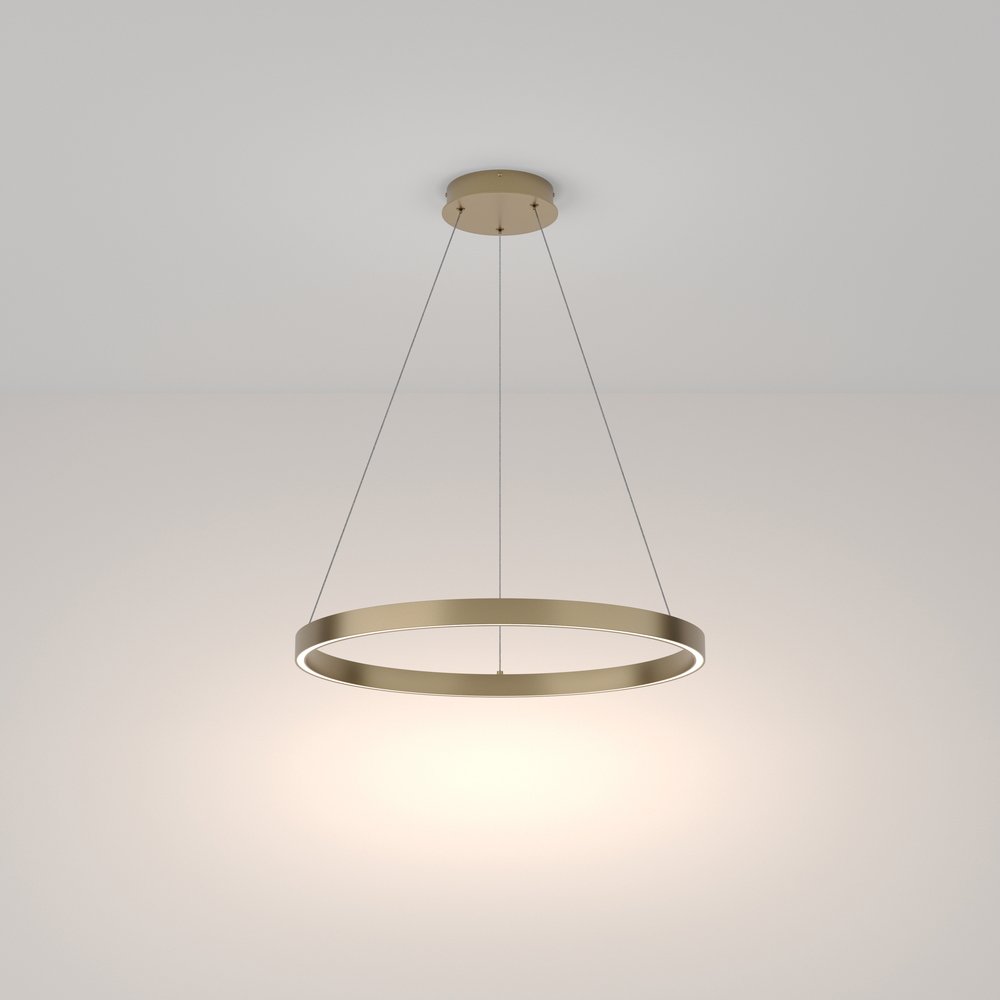 Lampadario A Sospensione Moderno Rim Alluminio Ottone 1 Led 37W