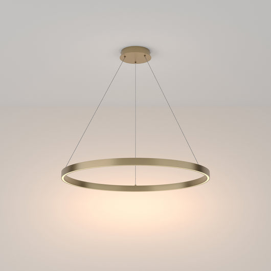 Lampadario A Sospensione Moderno Rim Alluminio Ottone 1 Luce Led 51W