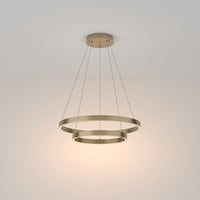 Lampadario A Sospensione Moderno Rim Alluminio Ottone 2 Luci Led 61W