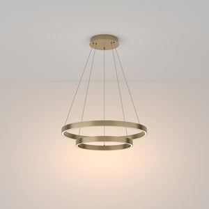 Lampadario A Sospensione Moderno Rim Alluminio Ottone 2 Luci Led 61W