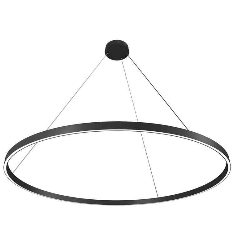 Lampadario A Sospensione Moderno Rim Alluminio Nero 1 Luce Led 81W