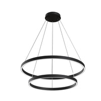 Lampadario A Sospensione Moderno Rim Alluminio Nero 2 Led 88W