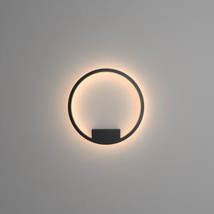 Applique Da Parete Moderno Rim Alluminio Nero 1 Luce Led 25W