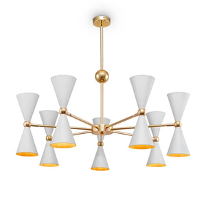 Lampada pendente Modern in Metallo Vesper Bianco con Oro