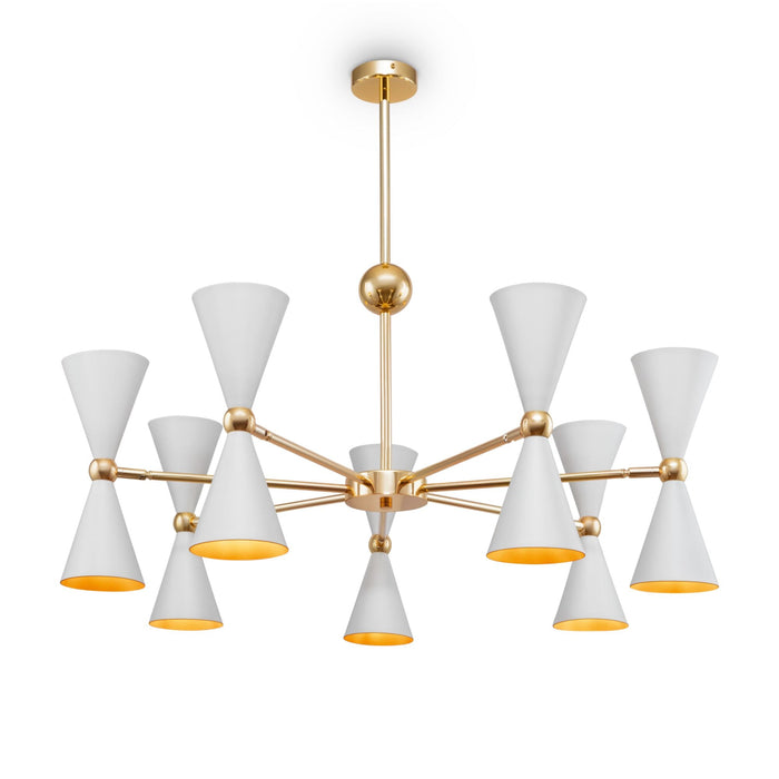 Lampada pendente Modern in Metallo Vesper Bianco con Oro