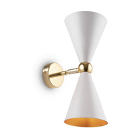 Applique Contemporanea Vesper Struttura E Diffusori In Metallo Bianco Oro 2 Luci