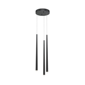 Lampadario A Sospensione Moderno Cascade Alluminio Nero 3 Luci Led 18W