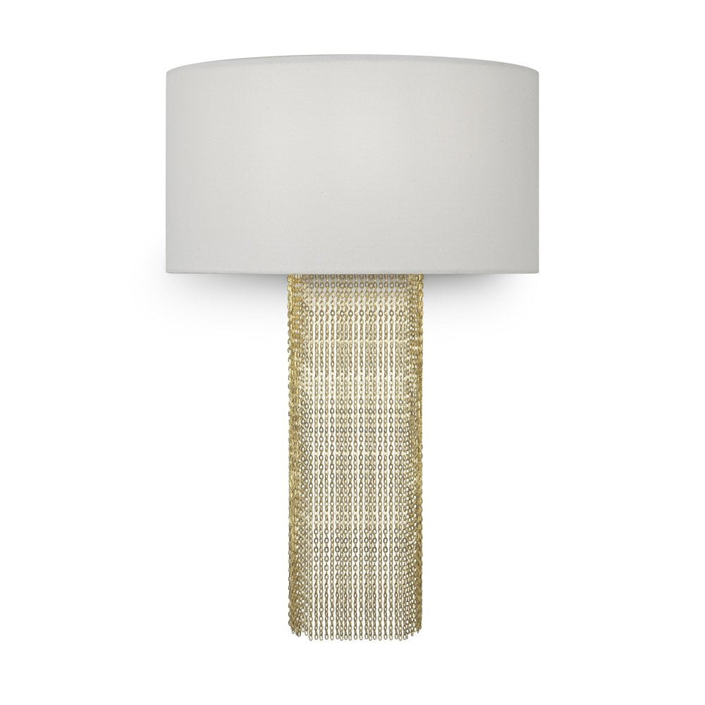 Applique Contemporanea Impressive Metallo Oro 1 Luce Diffusore Tessuto Bianco