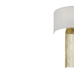 Applique Contemporanea Impressive Metallo Oro 1 Luce Diffusore Tessuto Bianco