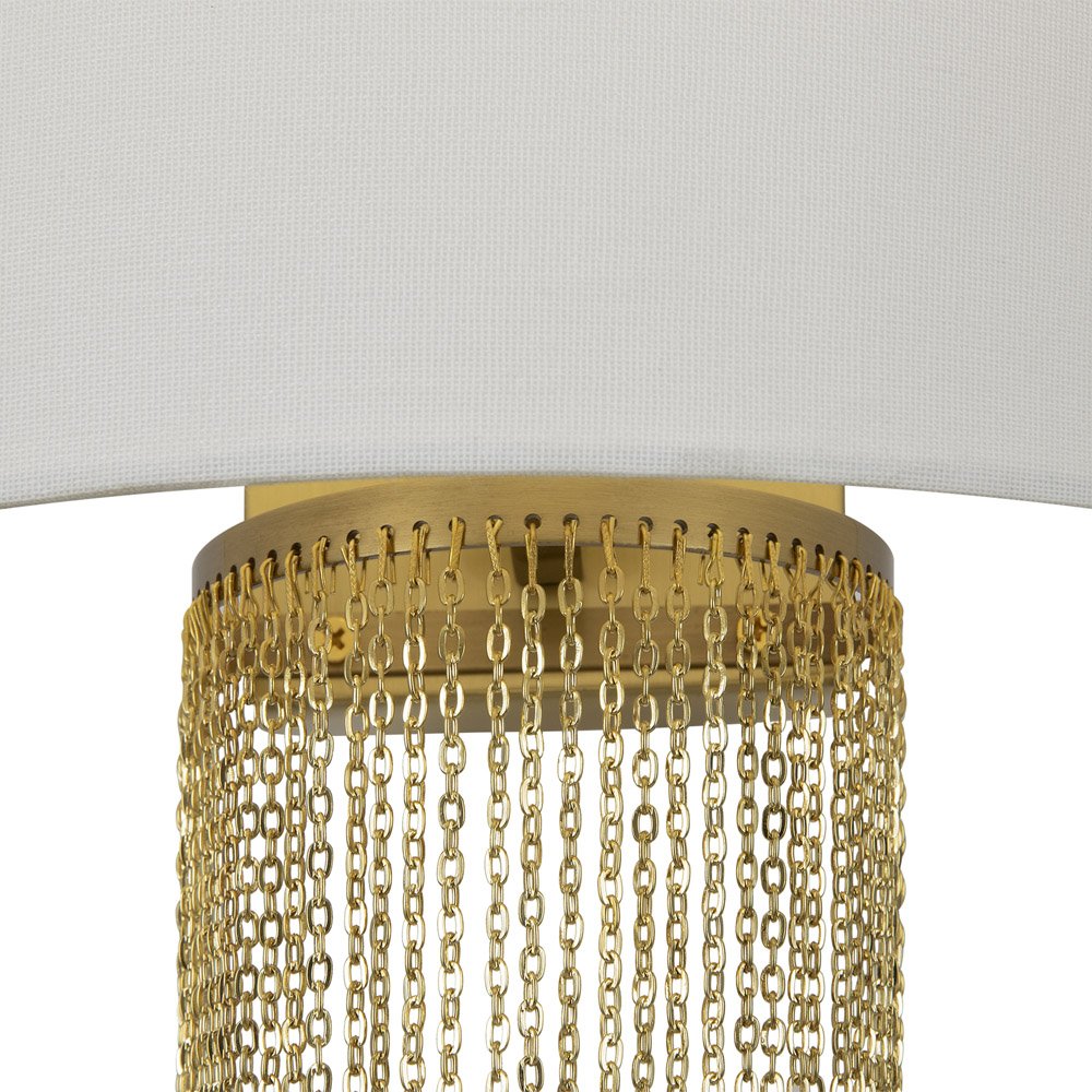 Applique Contemporanea Impressive Metallo Oro 1 Luce Diffusore Tessuto Bianco