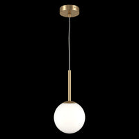 Lampadario Minimal Basic Form Piccolo In Metallo Oro 1 Luce E Diffusore Bianco