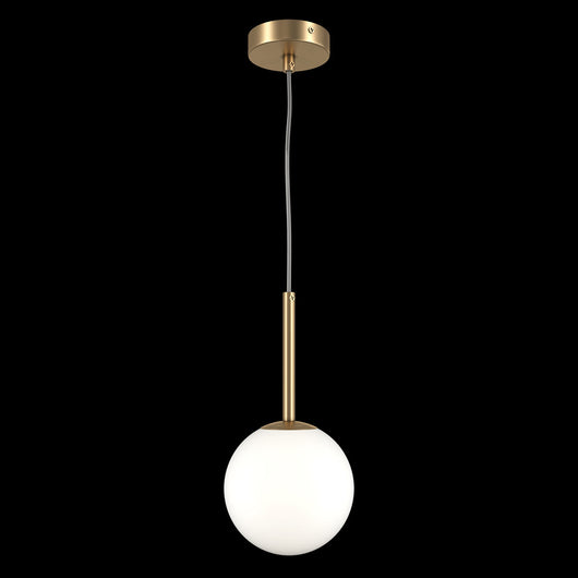 Lampadario Minimal Basic Form Piccolo In Metallo Oro 1 Luce E Diffusore Bianco