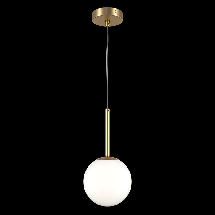 Lampadario Minimal Basic Form Piccolo In Metallo Oro 1 Luce E Diffusore Bianco