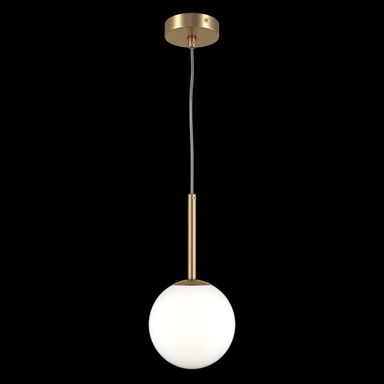 Lampadario Minimal Basic Form Piccolo In Metallo Oro 1 Luce E Diffusore Bianco