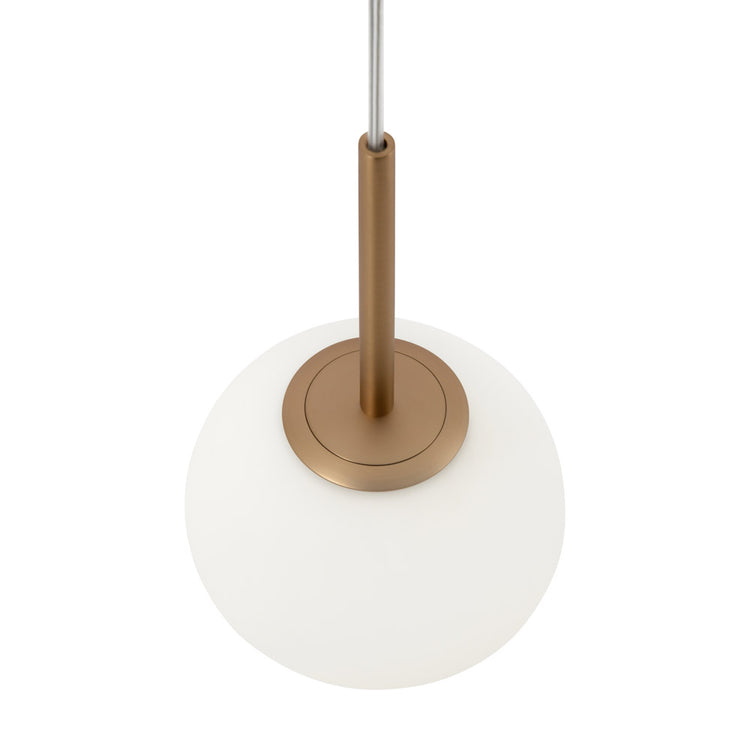 Lampadario Minimal Basic Form Piccolo In Metallo Oro 1 Luce E Diffusore Bianco