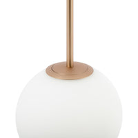 Lampadario Minimal Basic Form Grande In Metallo Oro 1 Luce E Diffusore Bianco