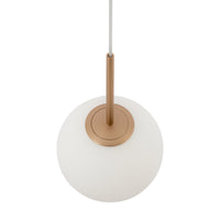 Lampadario Minimal Basic Form Grande In Metallo Oro 1 Luce E Diffusore Bianco