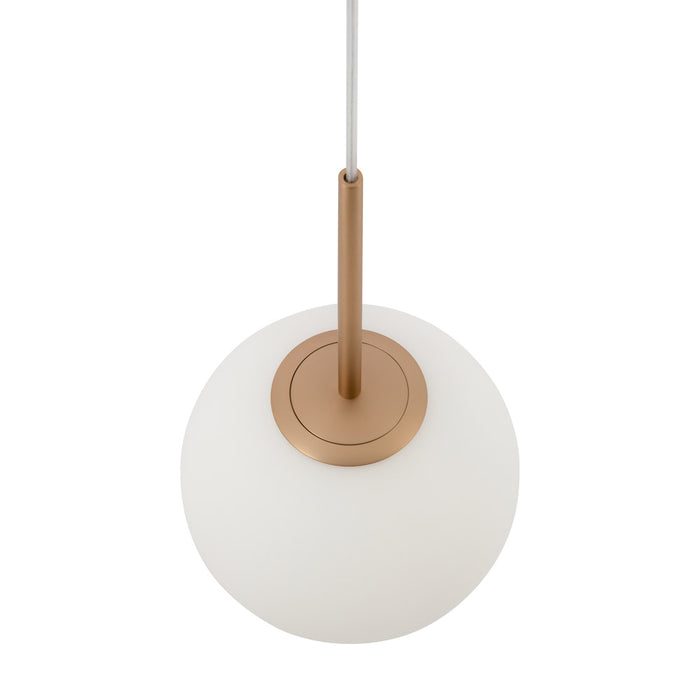 Lampadario Minimal Basic Form Grande In Metallo Oro 1 Luce E Diffusore Bianco