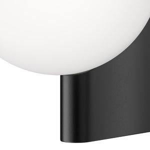 Applique Contemporanea Avant-Garde In Metallo Nera 1 Luce Con Diffusore Bianco