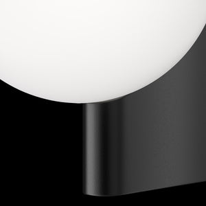 Applique Contemporanea Avant-Garde In Metallo Nera 1 Luce Con Diffusore Bianco