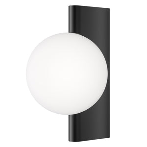 Applique Contemporanea Avant-Garde In Metallo Nera 1 Luce Con Diffusore Bianco