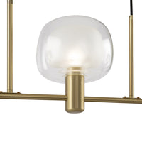 Lampadario Contemporaneo Vision Alluminio Oro 3 Luci Diffusori In Vetro Trasp